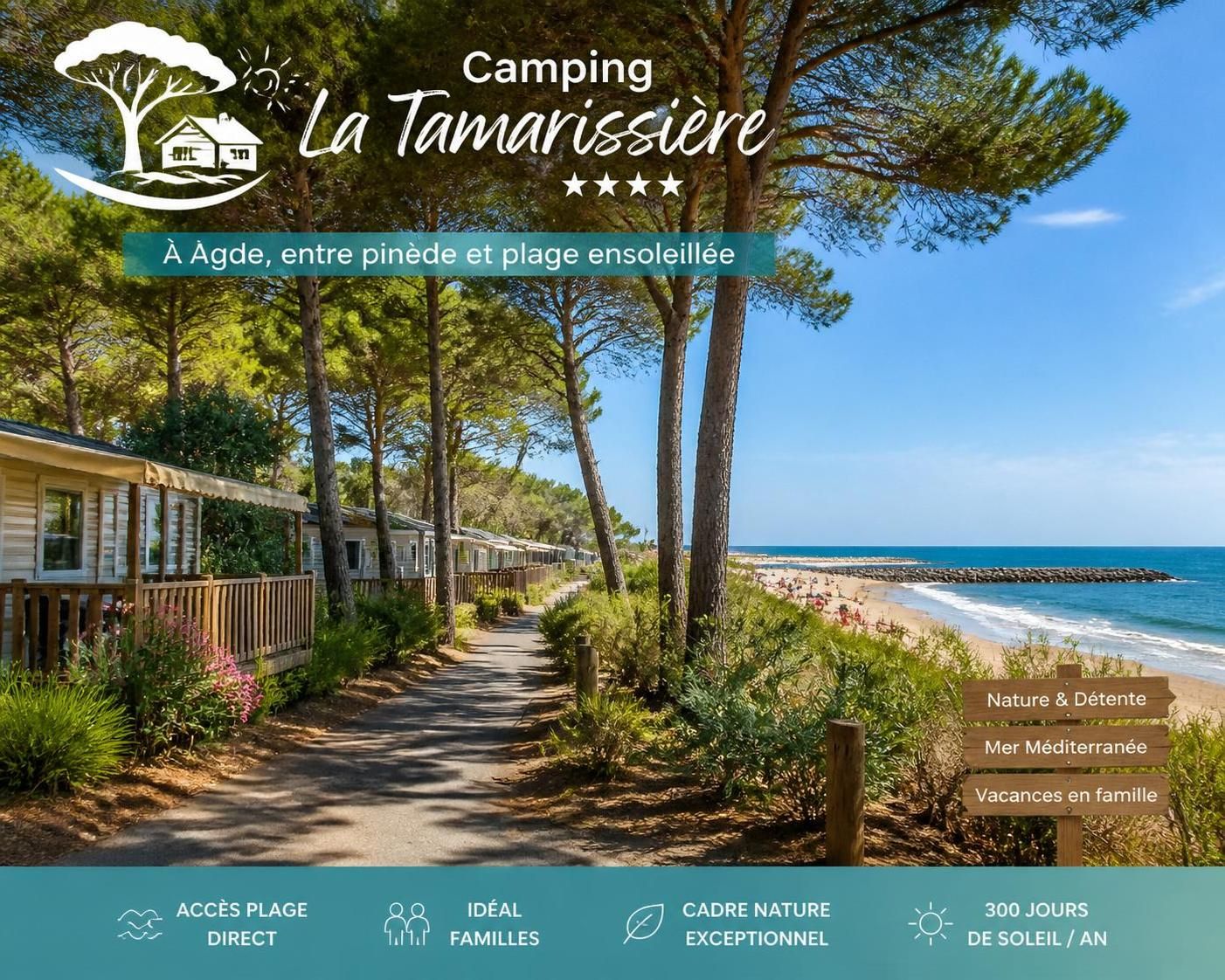 découvrez le camping la tamarissière à agde, un havre de nature idéalement situé entre mer et vignes pour des vacances inoubliables alliant détente, activités et paysages authentiques.