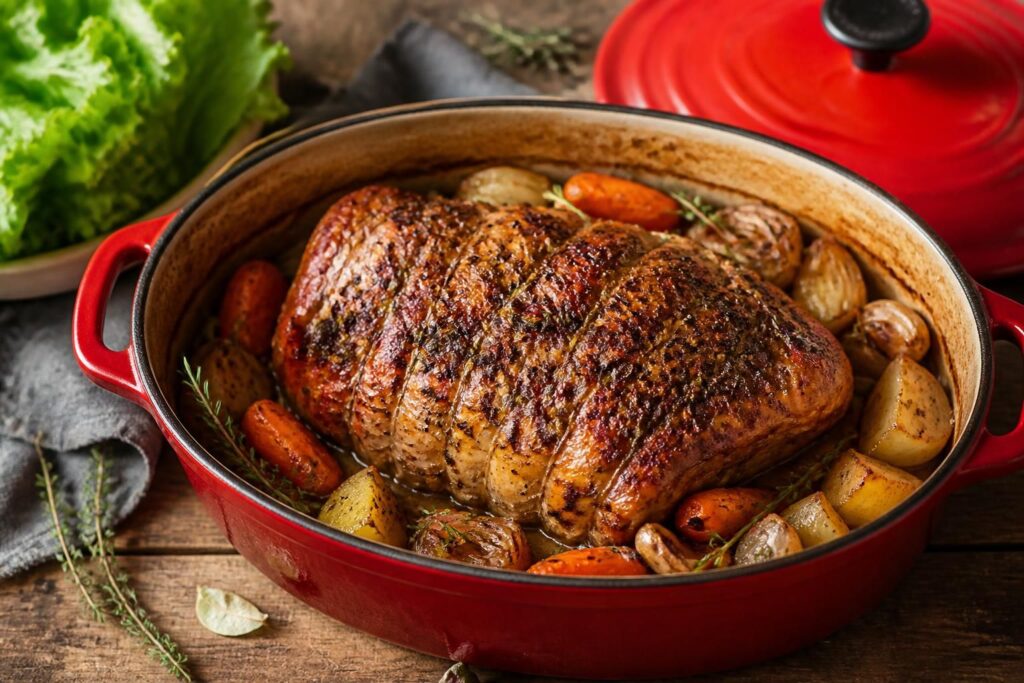 découvrez nos recettes savoureuses de rôti de porc en cocotte, avec cuisson lente au four et variantes gourmandes pour un plat tendre et parfumé.