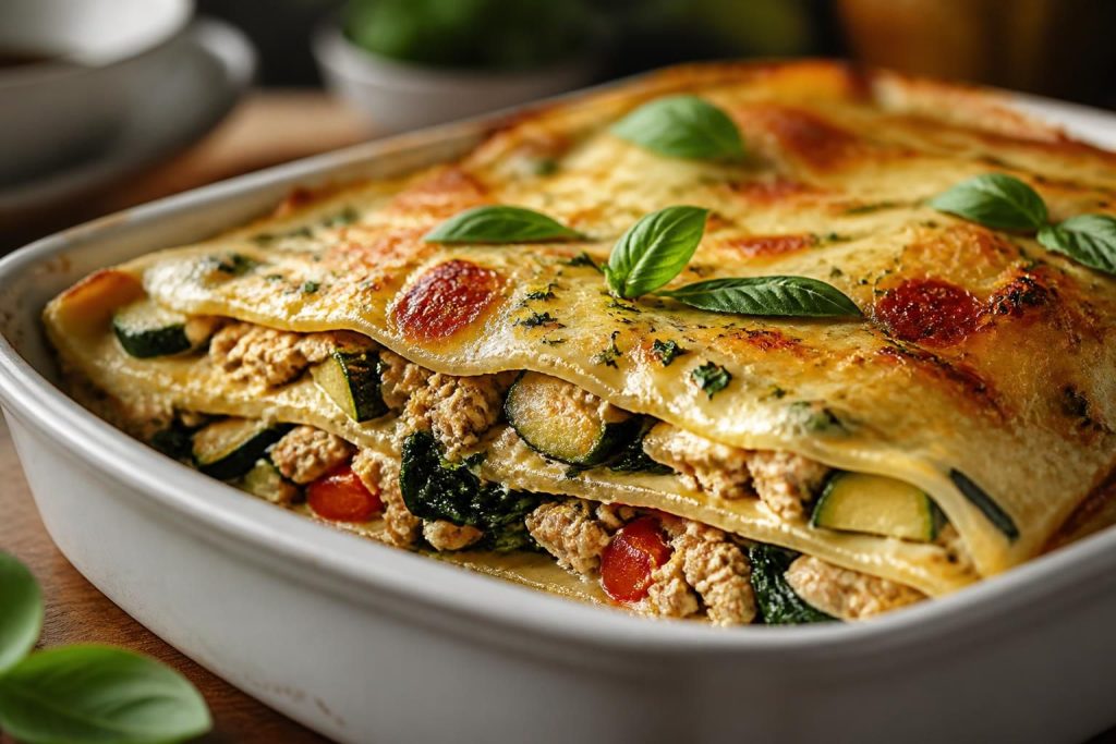 découvrez nos délicieuses recettes de lasagnes au poulet, agrémentées de légumes frais et d'épices savoureuses pour un repas gourmand et équilibré.