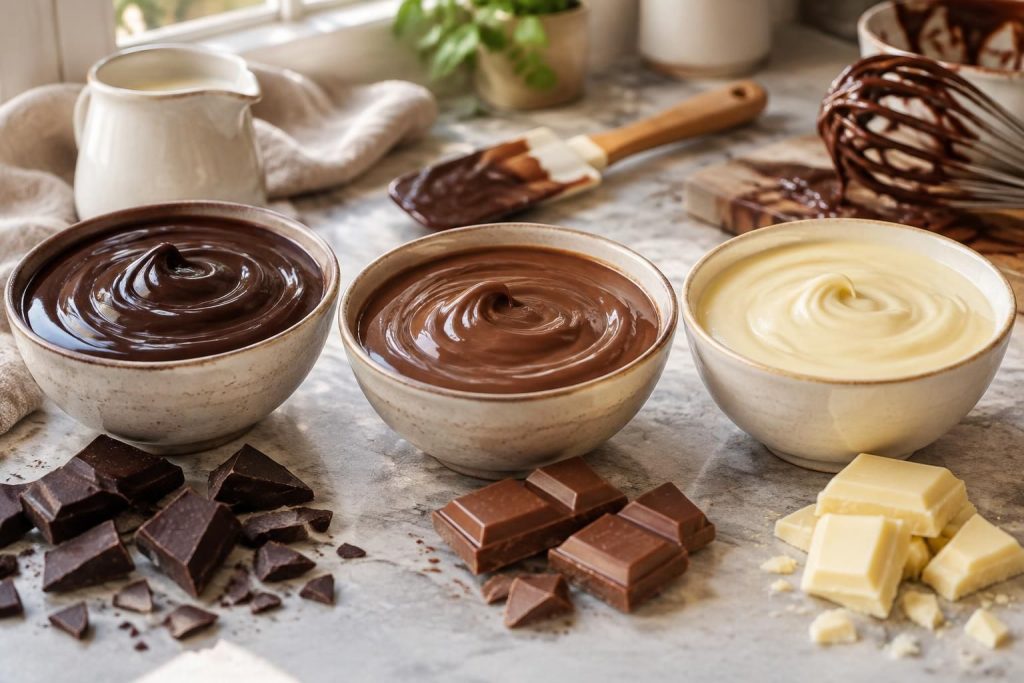 découvrez comment préparer une ganache au chocolat noir, blanc ou au lait avec une recette facile, des conseils de texture et des idées pour garnir vos desserts.